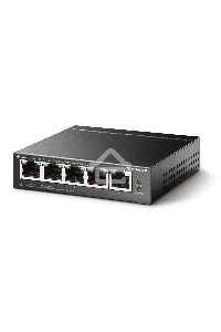 Коммутатор 5-Port 10/100Mbps Unmanaged Switch with 4-Port PoE, meta case, desktop mount, PoE budget 41W.