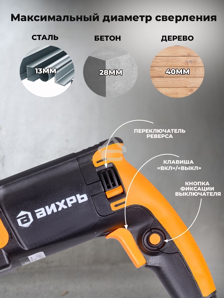 Перфоратор Вихрь П-850К 72/3/10