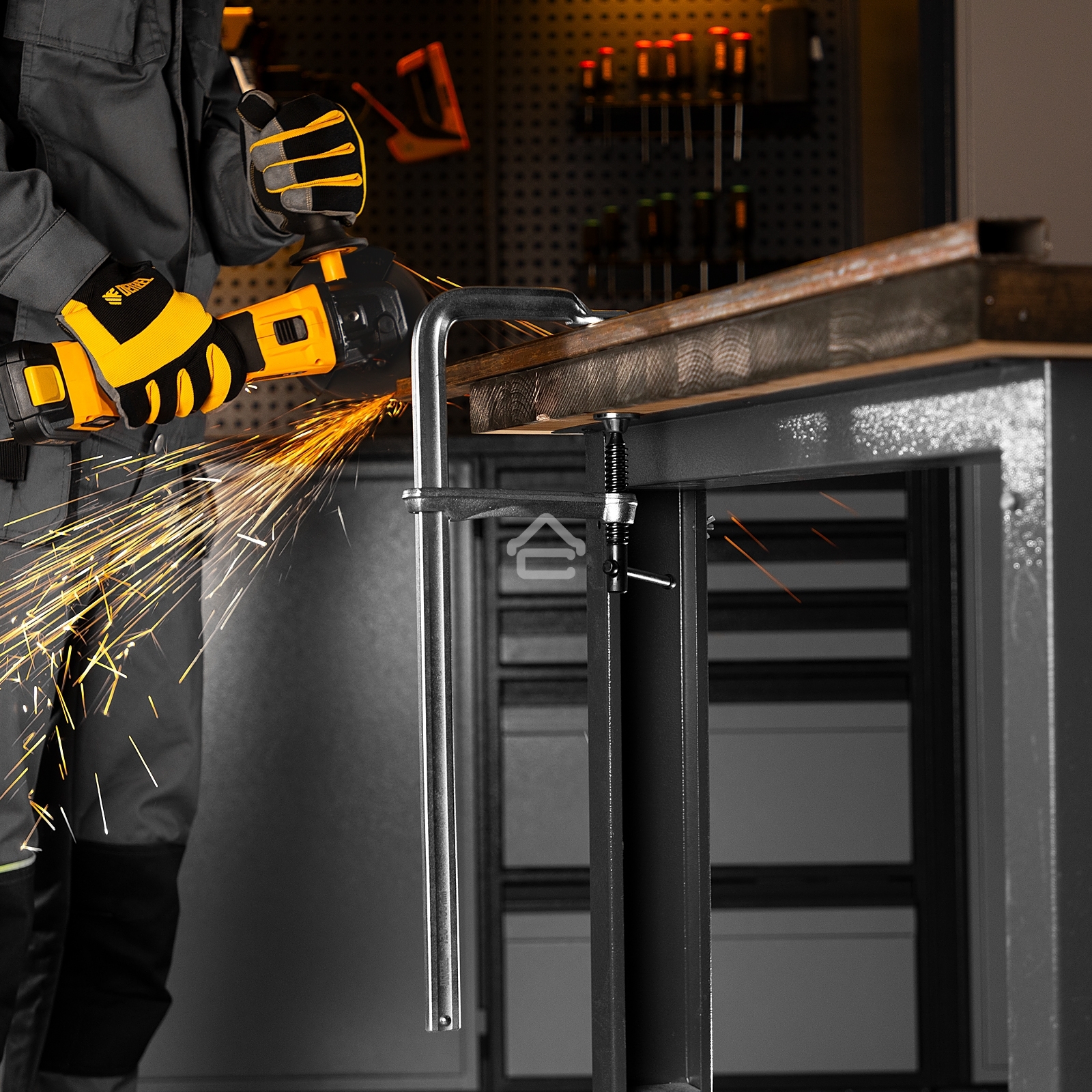 Струбцина Denzel F-образная, 80x400 мм, кованая