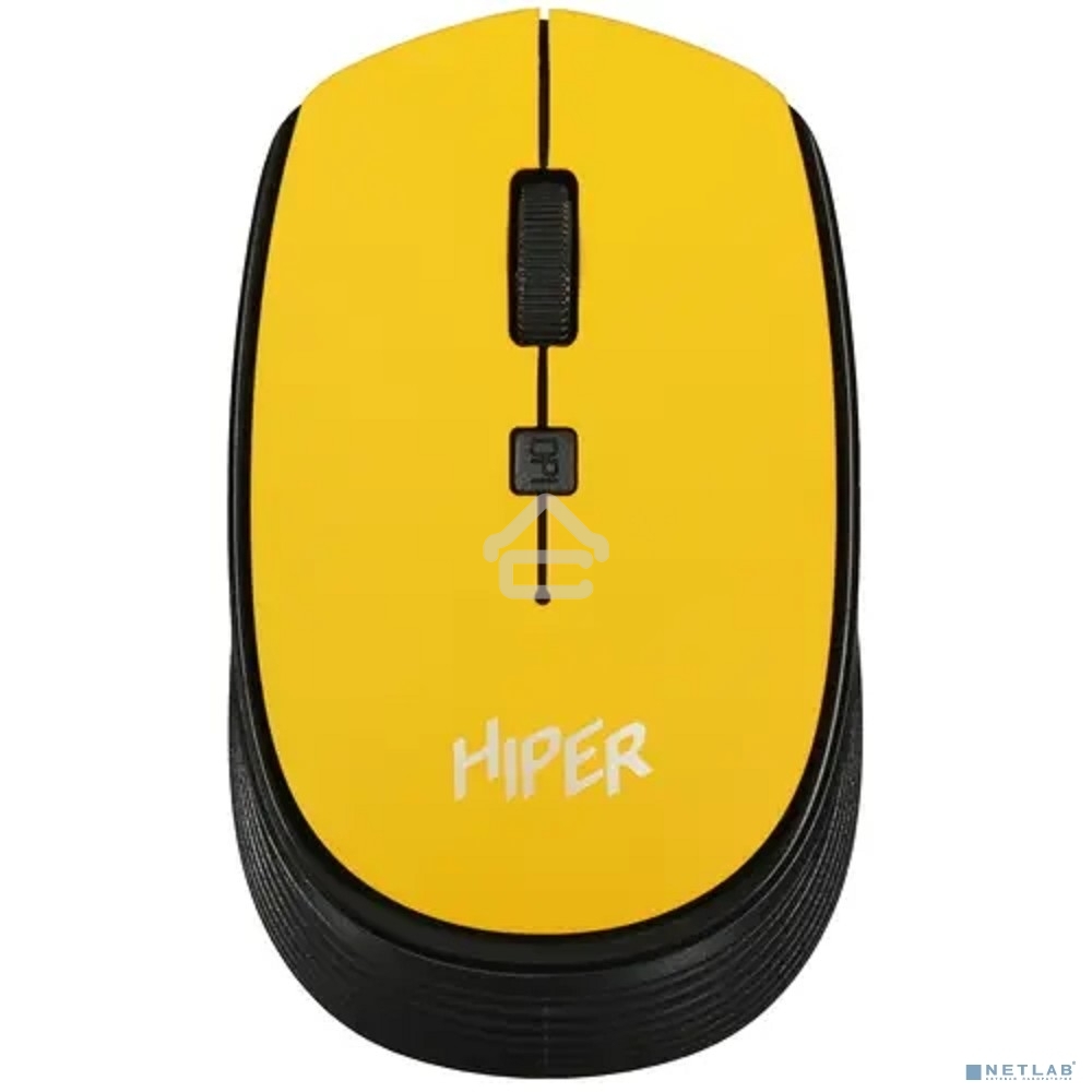 Мышь беспроводная HIPER HOMW-085 желтый, 1600 dpi, радиоканал, USB, кнопки - 4