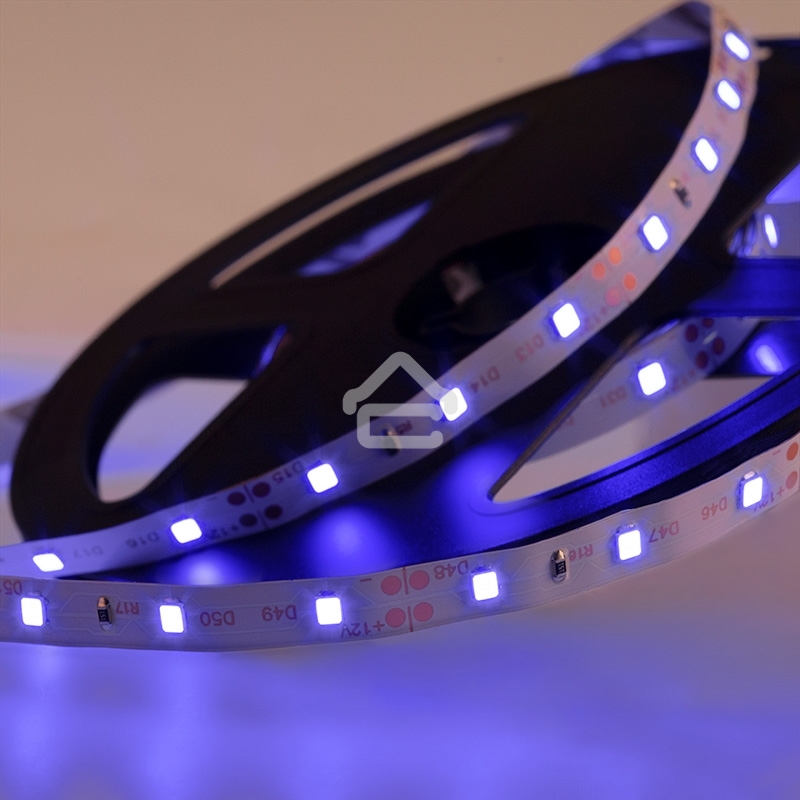 Лента светодиодная открытая, 8 мм, IP23, SMD 2835, 60 LED/m, 12 V, цвет свечения синий