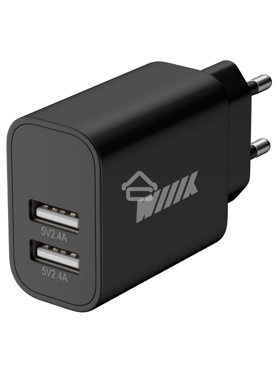 Сетевое зарядное устройство Wiiix UNN-1-2-04-B 2A+2A черный (UNN-1-2-04)