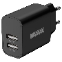 Сетевое зарядное устройство Wiiix UNN-1-2-04-B 2A+2A черный (UNN-1-2-04)