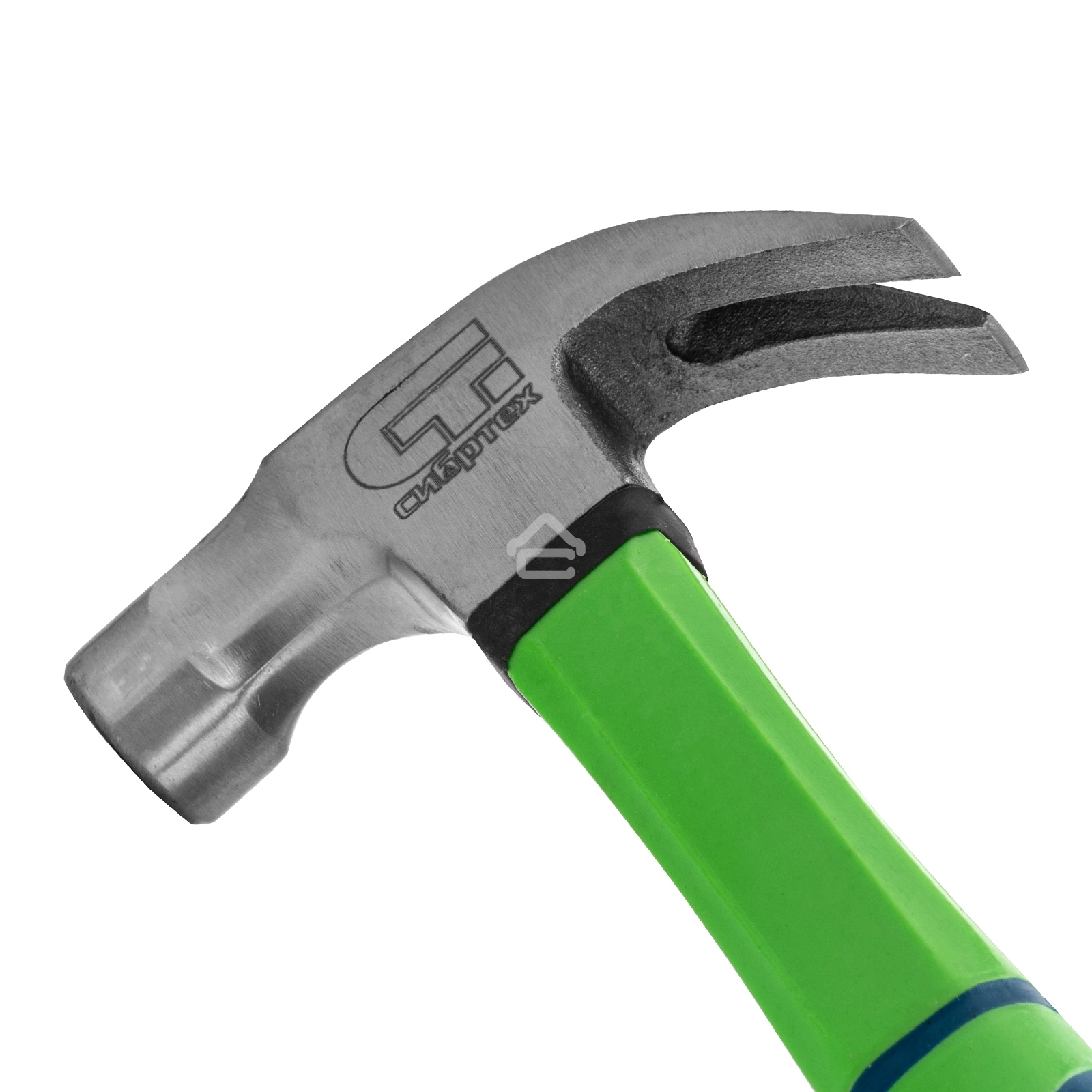 Молоток-гвоздодер Сибртех, 450г, с магнитом, фибергласовая обрезиненная рукоятка