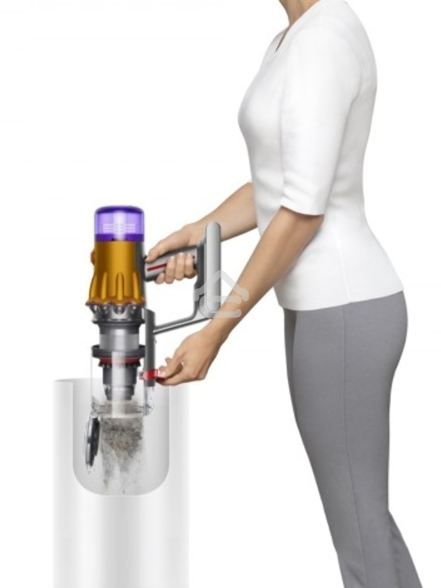 Пылесос вертикальный Dyson V12 Detect Slim Absolute желтый/серый, питание от аккумулятора, 150 Вт, уборка сухая, пылесборник 0.35 л, работа от АКБ max - 60 мин