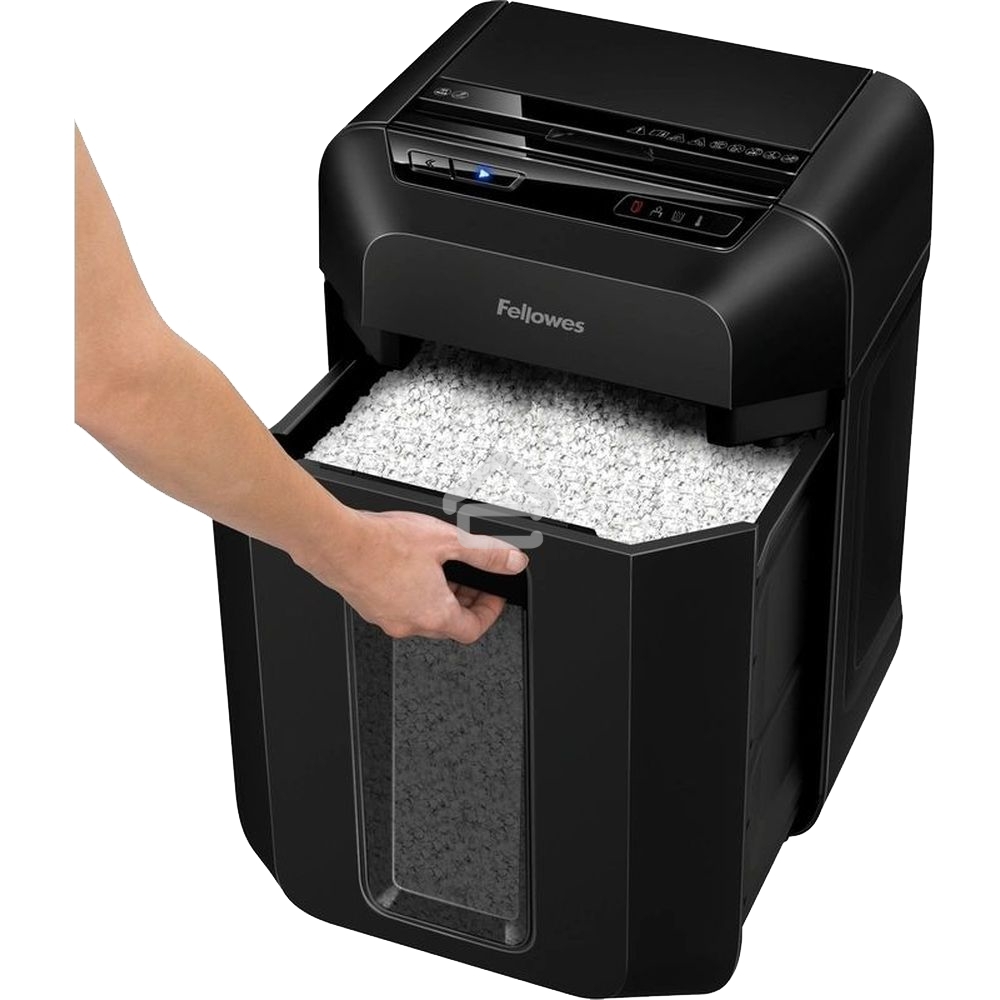 Шредер Fellowes AutoMax 80M FS-46215, минирезка, DIN P-4, 4х12 мм, автоподача 80 лст., 17 лтр., автореверс, уничт.: скобы, скрепки, пл. карты