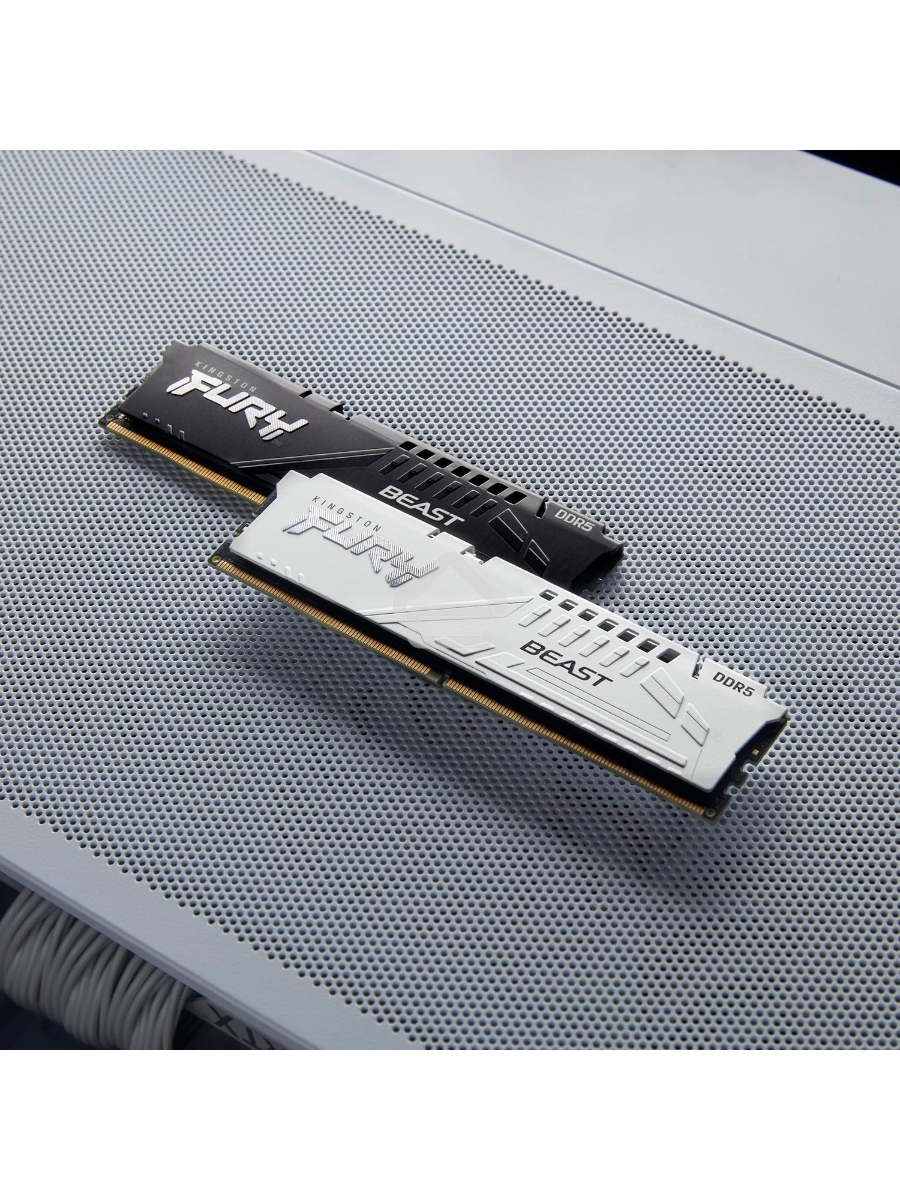 Оперативная память Kingston Fury Beast, DDR5, 32GB (1x32GB), 5200MHz, CL40, DIMM, радиатор, белый