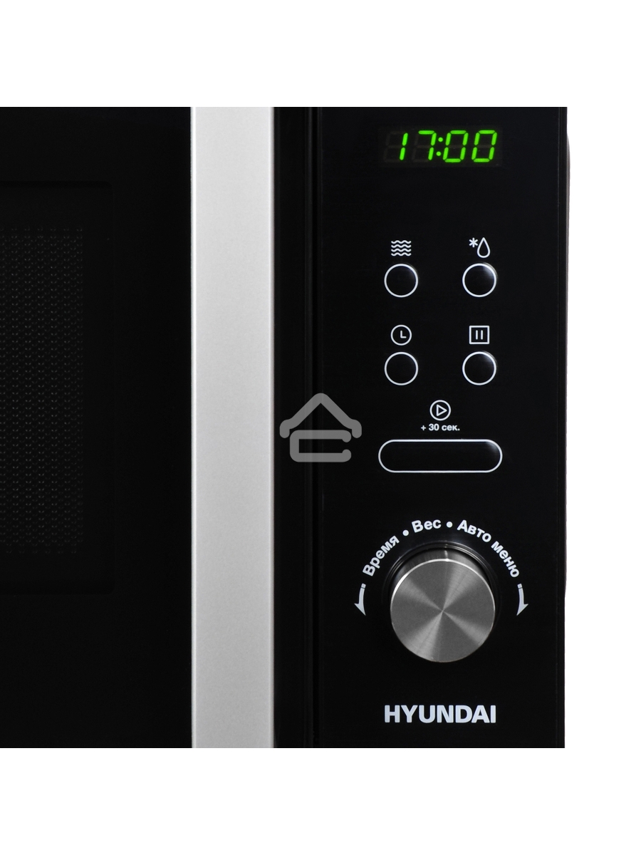 Микроволновая печь Hyundai HYM-D3001 черный, 20 л, 700 Вт, переключатели - поворотный механизм/сенсор