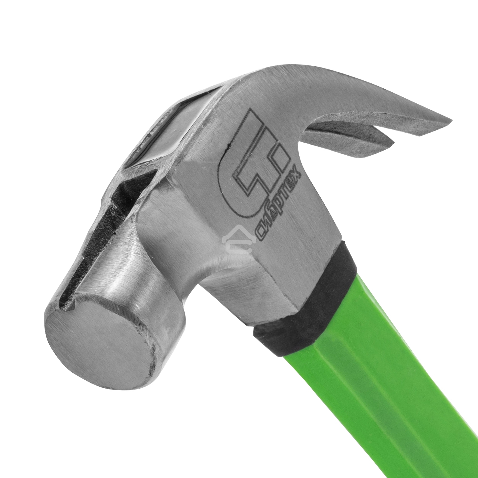 Молоток-гвоздодер Сибртех, 450г, с магнитом, фибергласовая обрезиненная рукоятка