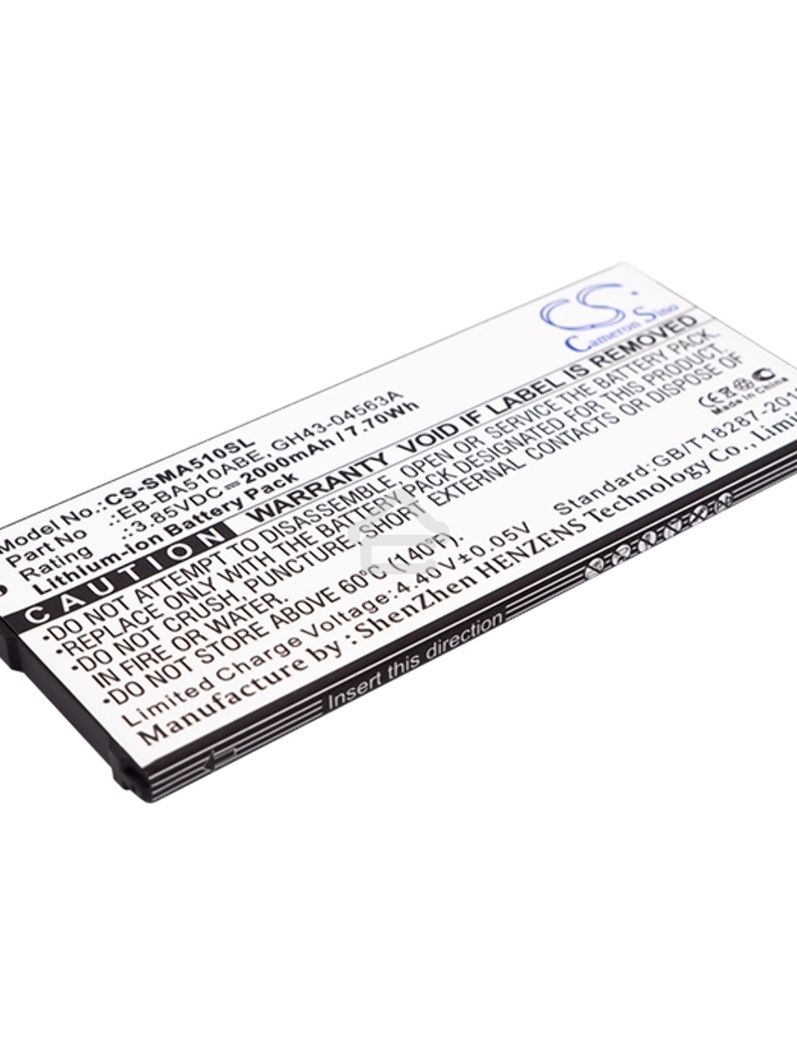 Аккумулятор CameronSinoCS-SMA510SL EB-BA510ABE для Samsung Galaxy A5 (2016) SM-A5103.85V / 2000mAh / 7.70Wh