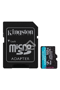 Флеш карта microSDXC 512Gb Class10 Kingston SDCG3/512GB Canvas Go! Plus + adapter