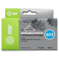 Картридж струйный Cactus CS-CZ109AE №655 черный (21,6 мл) для HP DJ IA 3525/5525/4515/4525