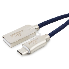 Кабель USB2.0 Cablexpert CC-P-mUSB02Bl-1M, AM/microB, серия Platinum, длина 1м, синий, блистер