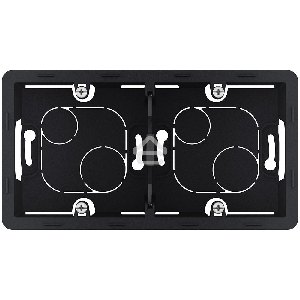 Коробка накладного монтажа 2 поста антрацит