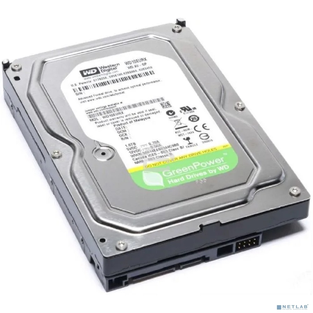 Жесткий диск WD Original SATA-III 1Tb WD10EURX AV-GP (5400rpm) 64Mb 3.5