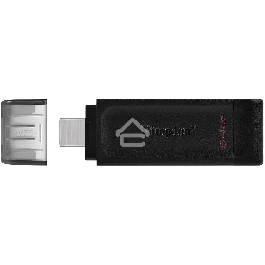 Флешка USB Kingston DataTraveler DT70 (DT70/64Gb), 64Gb, USB-C 3.2 Gen 1, R/W 70/45, черный