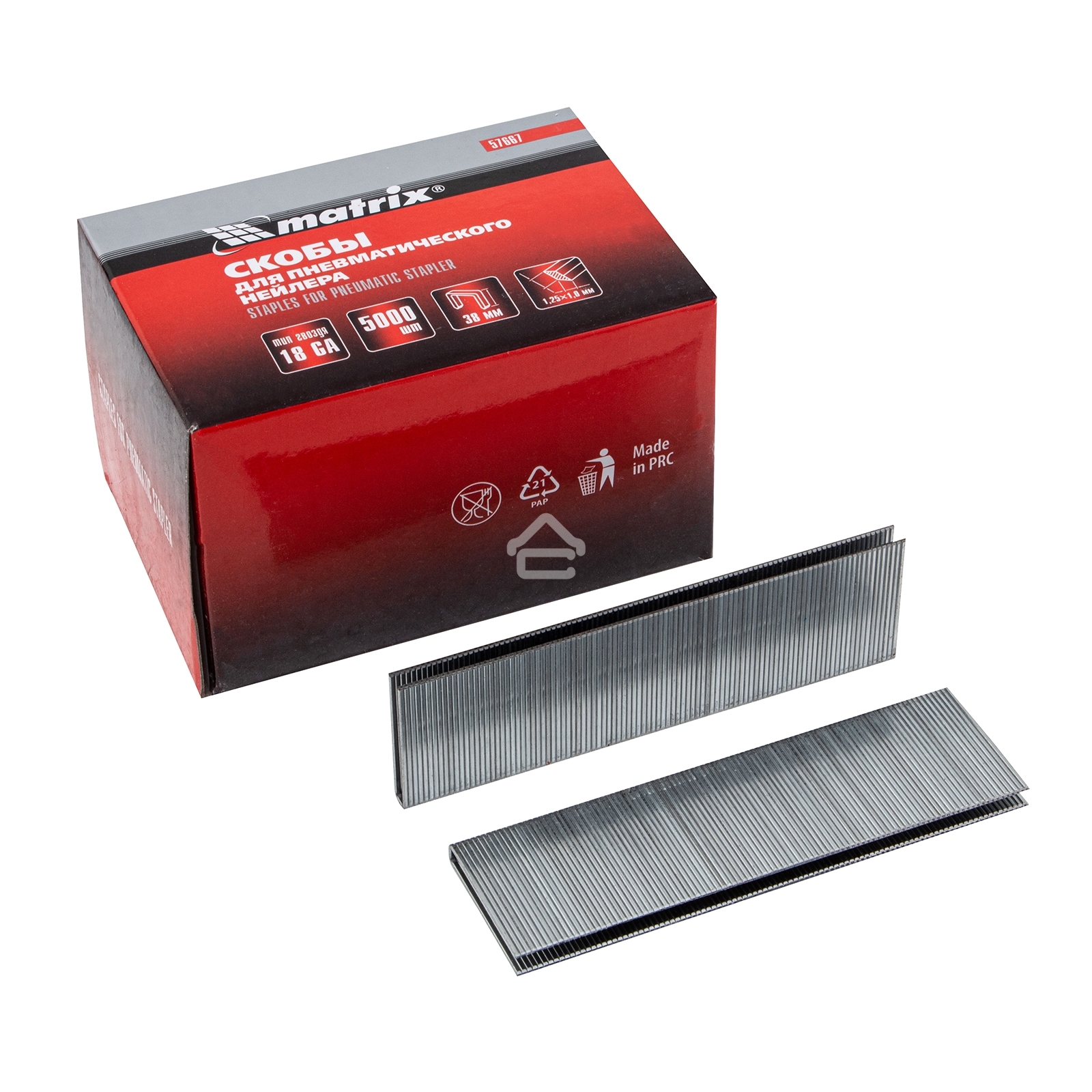 Скобы для степлера Matrix скобы 18ga для пневматического степлера 1.25х1.0мм длина 38мм