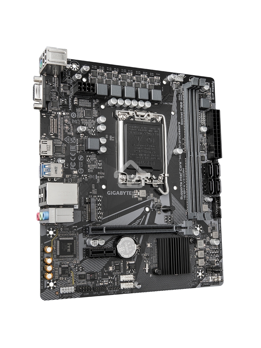 Материнская плата Gigabyte H610M H V3 DDR4, LGA 1700, Intel H610, 2xDDR4, 4xSATA, 1xM.2, 1xPCIe 4.0 x16, 1xPCIe x1, 1xHDMI, 1x 1Gb LAN, 2xUSB-A 3.2 Gen 1, 4xUSB-A 2.0, 3x 3.5 мм, 7.1, mATX