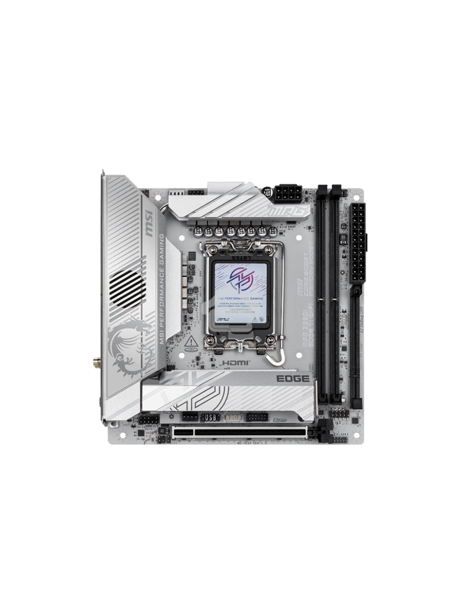 Материнская плата MSI MPG Z890I EDGE TI WIFI, LGA 1851, Intel Z890, 2xDDR5, 2xSATA, 4xM.2, 1xPCIe 5.0 x16, 1xHDMI, 2xThunderbolt 4, 1xUSB-C, 1x 5Gb LAN, 7xUSB-A 10Gbps, 2xUSB-A 5Gbps, 1xUSB-C 20Gbps, 7.1, 2x3.5 мм, TOSLINK, Mini-ITX