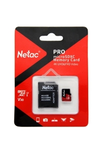 Флеш карта MicroSD card Netac P500 Extreme Pro 128GB, retail version w/SD adapter