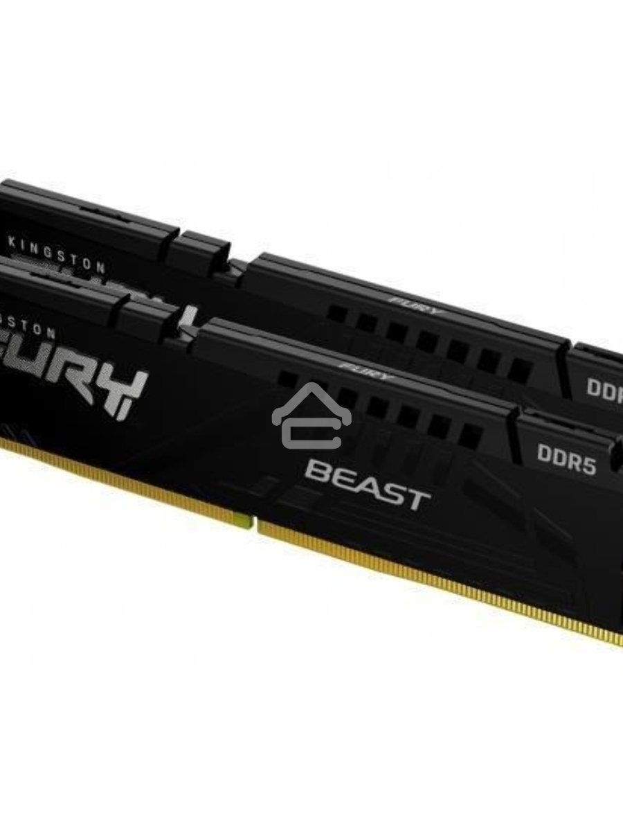 Оперативная память Kingston Fury Beast, DDR5, 32GB (2x16GB), 5200MHz, CL40, DIMM, радиатор, чёрный