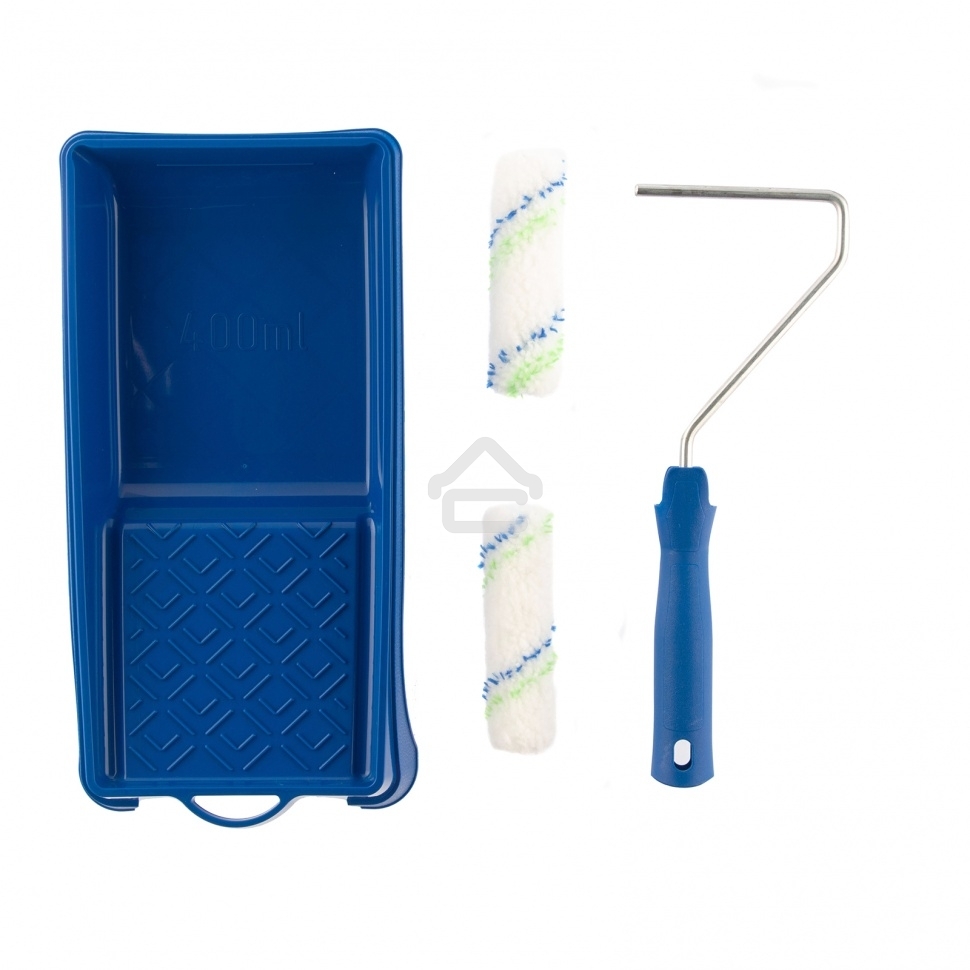 Малярный набор Сибртех для работ с водными красками: кювета 150 мм х 290 мм и мини-валик 110 мм