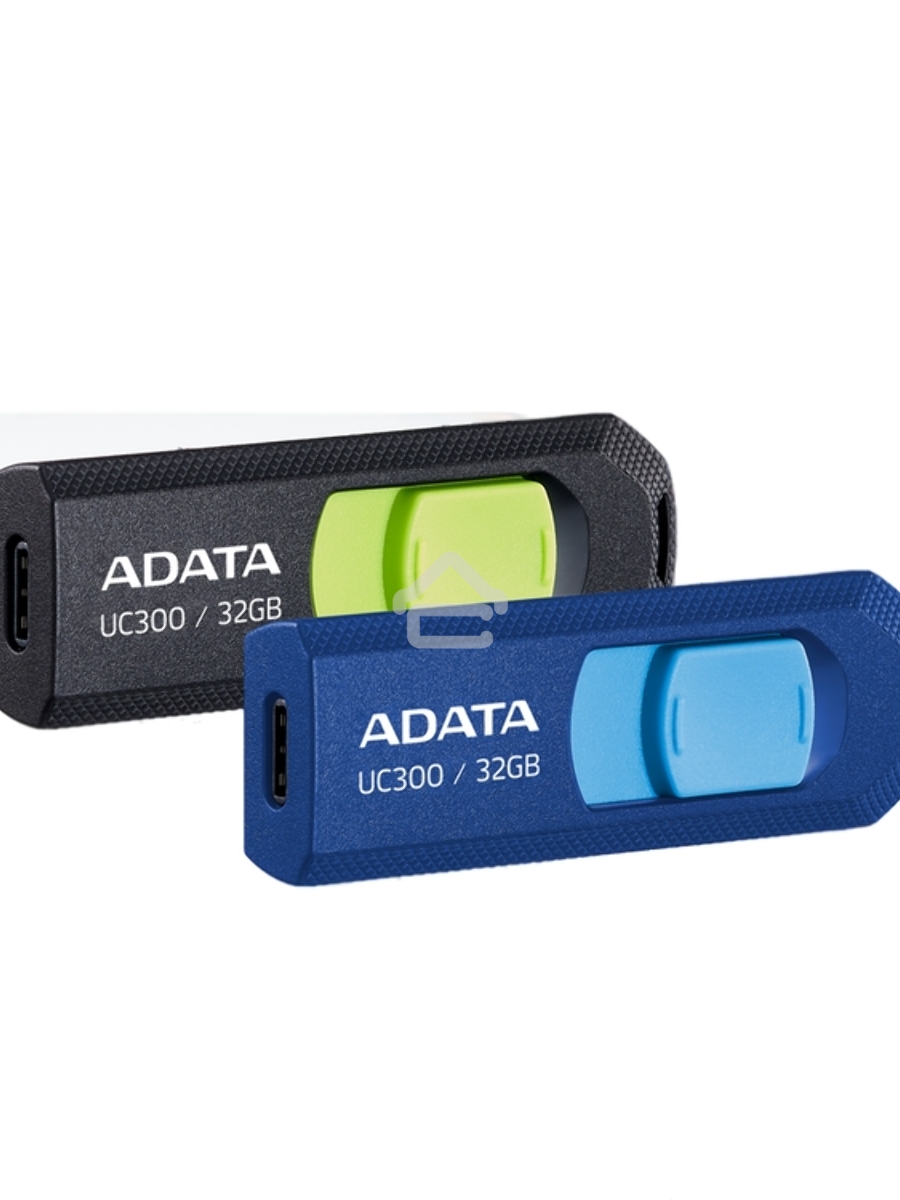 Флеш диск A-Data 32Gb Type-C UC300 ACHO-UC300-32G-RBK/GN USB3.2 черный/зеленый