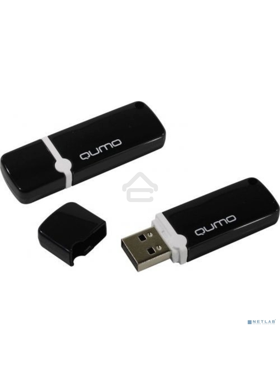 Флеш диск QUMO 16GB USB 2.0 Optiva 02 Black, черный корпус (QM16GUD-OP2-black)