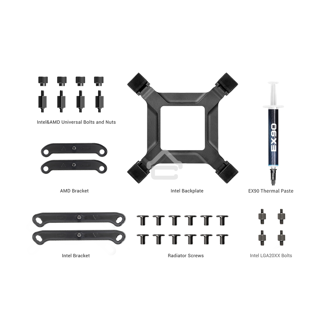 Система охлаждения PCCooler DA360 Pro ARGb Digital BK (300W, 360мм, LED temp., Black, ARGb/Fans: 3x120мм, 75.8CFM, 33.7dBA, 2200RPM/Pump height 57мм, 28dBA, 3000RPM, Rad thickness 27мм/S: 1851, 1700, 1200, 20XX, 115X, AM5, AM4)
