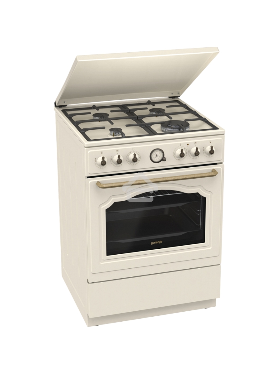 Плита комбинированная Gorenje GKS6C71CLI бежевый, конфорок 4 газовых, духовка 71 л, 60 см x 85 см x 60 см