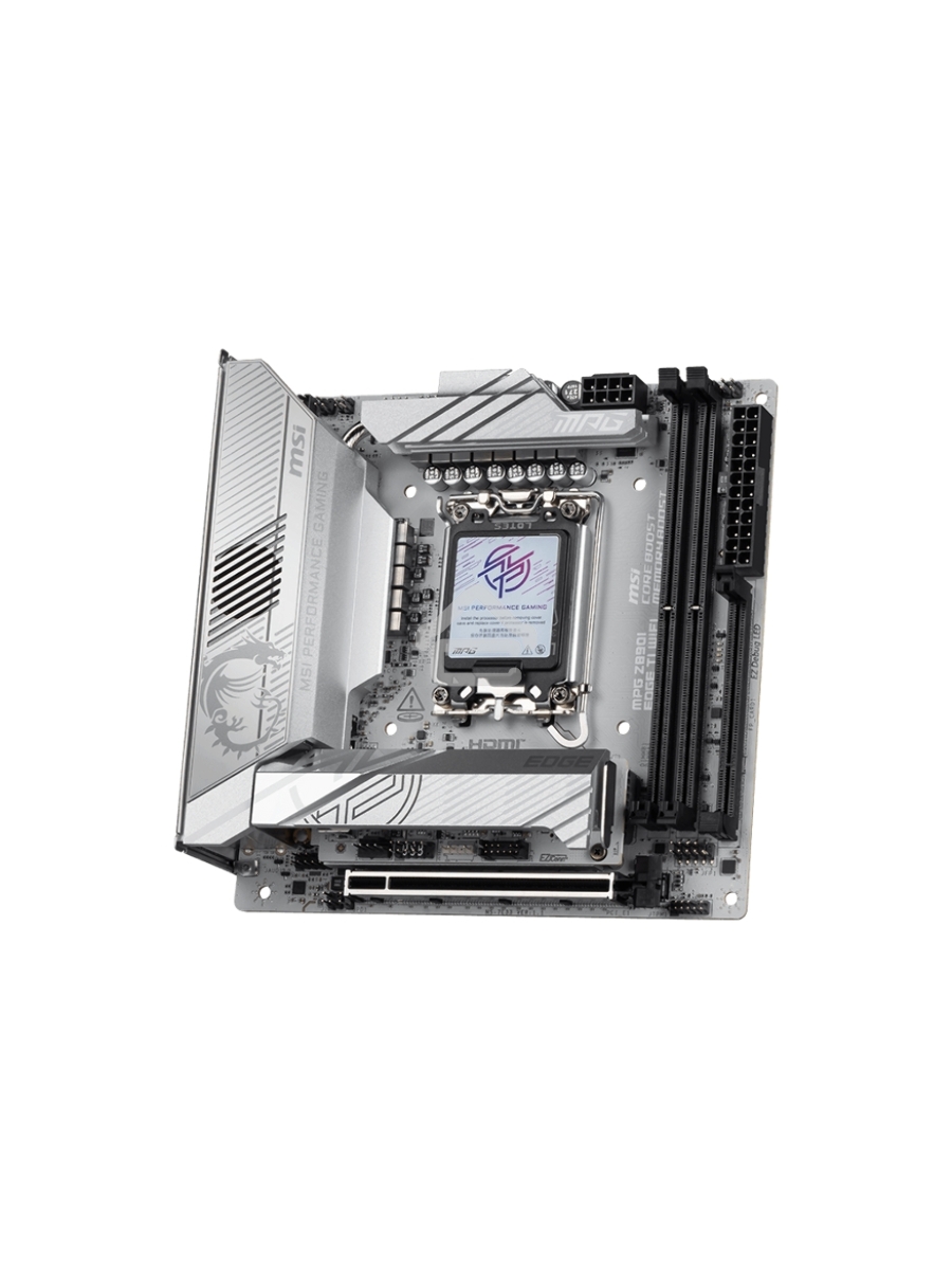 Материнская плата MSI MPG Z890I EDGE TI WIFI, LGA 1851, Intel Z890, 2xDDR5, 2xSATA, 4xM.2, 1xPCIe 5.0 x16, 1xHDMI, 2xThunderbolt 4, 1xUSB-C, 1x 5Gb LAN, 7xUSB-A 10Gbps, 2xUSB-A 5Gbps, 1xUSB-C 20Gbps, 7.1, 2x3.5 мм, TOSLINK, Mini-ITX