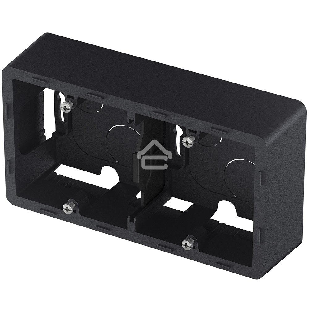 Коробка накладного монтажа 2 поста антрацит