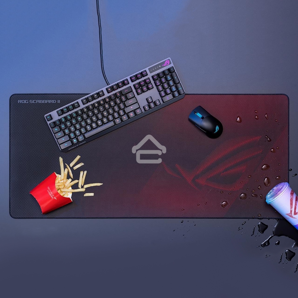 Игровой коврик для мыши ASUS ROG Scabbard II (900 x 400 x 3 мм, резина, тканый материал, cиликон, 90MP00S0-B0UA00)