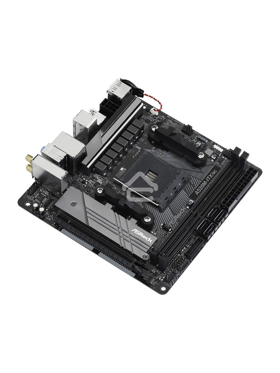 Материнская плата ASRock A520M-ITX/AC, AM4, AMD A520, 2xDDR4, 4xSATA, 1xM.2 PCIe, 1xPCIe 3.0 x16, 1xHDMI, 1xDP, 1x1Gb LAN, Wi-Fi, Bluetooth, 2xUSB-A 2.0, 3xUSB-A 3.2 Gen 1, 1xUSB-C 3.1, 3x3.5 мм, 7.1, Mini-ITX
