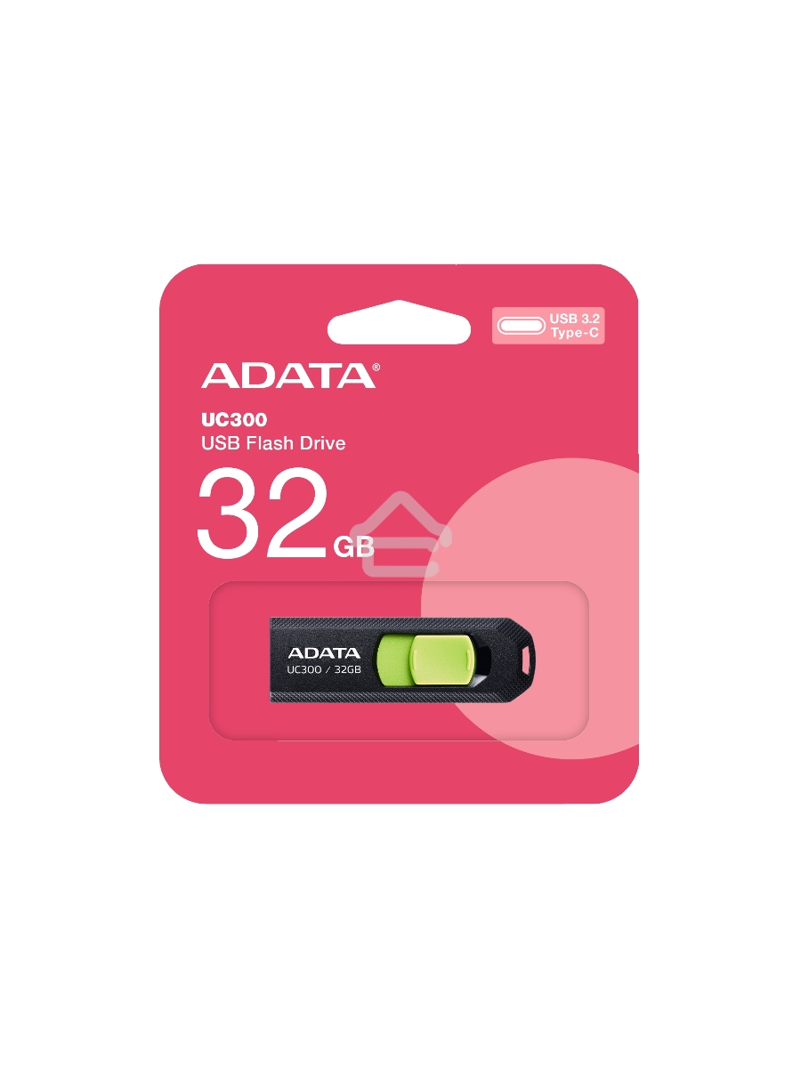 Флеш диск A-Data 32Gb Type-C UC300 ACHO-UC300-32G-RBK/GN USB3.2 черный/зеленый