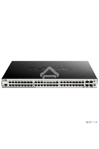 Коммутатор D-Link DGS-1250-52XMP/A1A, L2 Smart Switch with 48 10/100/1000Base-T ports and 4 10GBase-X SFP+ ports (48  PoE ports 802.3af/802.3at (30 W), PoE Budget 370W).16K Mac address, 802.3x Flow Control, 4K