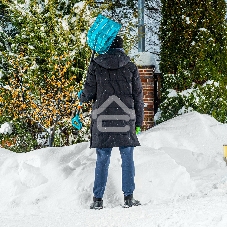 Лопата для уборки снега,поликарбонат,340х385х1340мм,алюминиевый черенок,ПВХ оплетка, LUXE Palisad