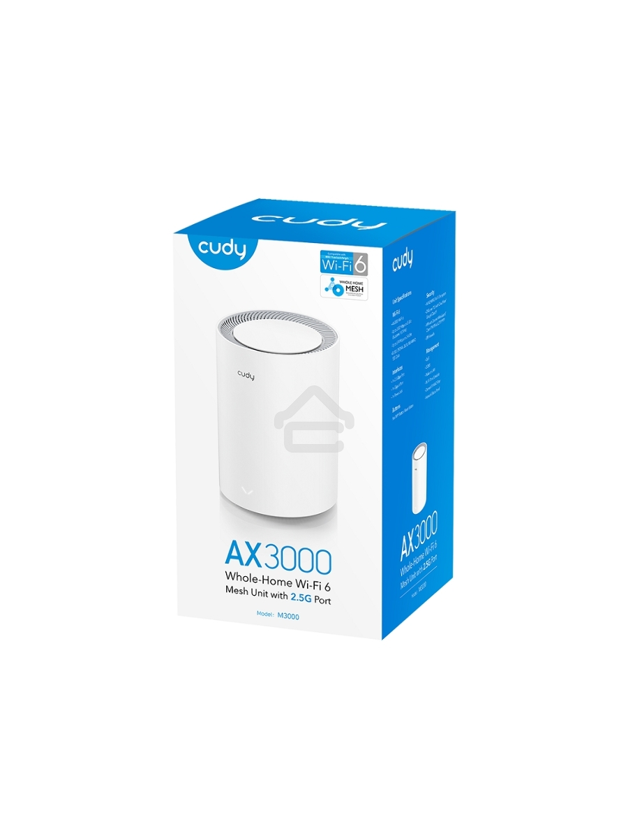 Бесшовный Mesh роутер Cudy M3000(2-PACK) AX3000 10/100/1000/2500BASE-T, белый (упак.:2шт)