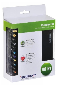 Блок питания Ippon E90 автоматический 90W 15V-19.5V 8-connectors 6A от бытовой электросети LED индикатор
