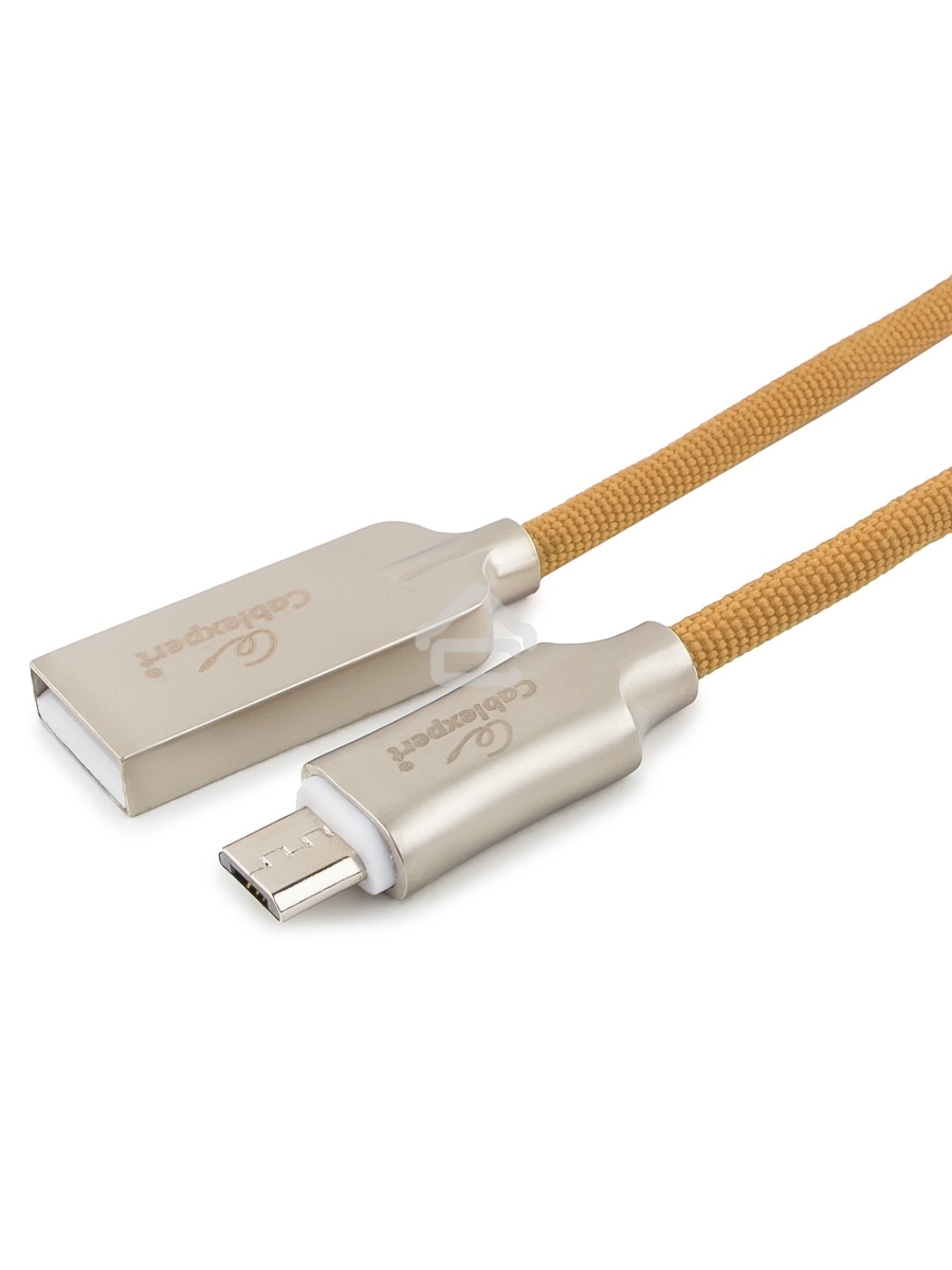 Кабель USB 2.0 Cablexpert CC-P-mUSB02Gd-1M, AM/microB, серия Platinum, длина 1м, золотой, блистер
