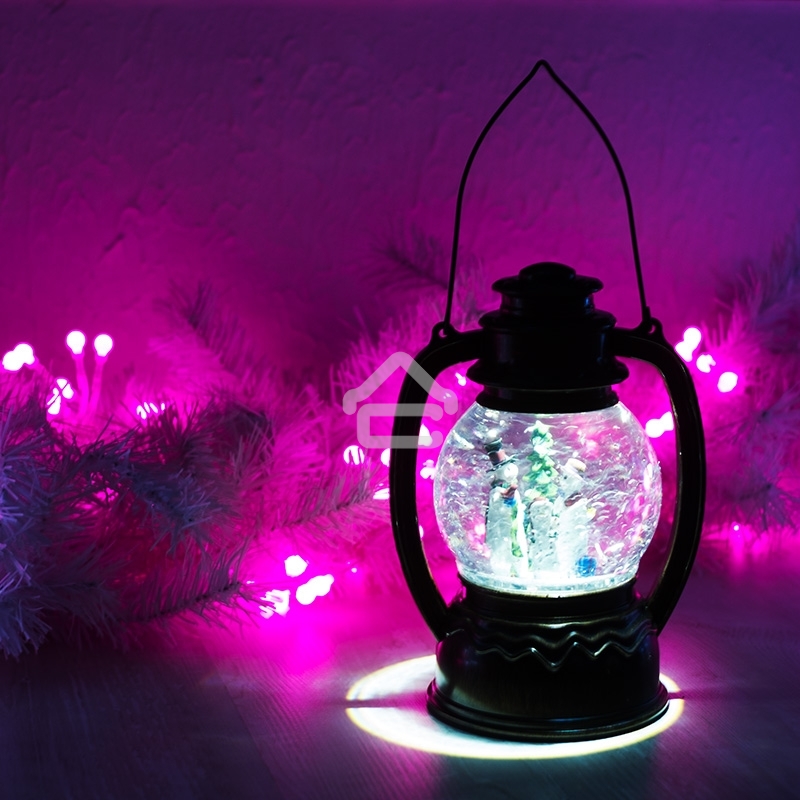 Декоративный фонарь Neon-night с эффектом снегопада и подсветкой 