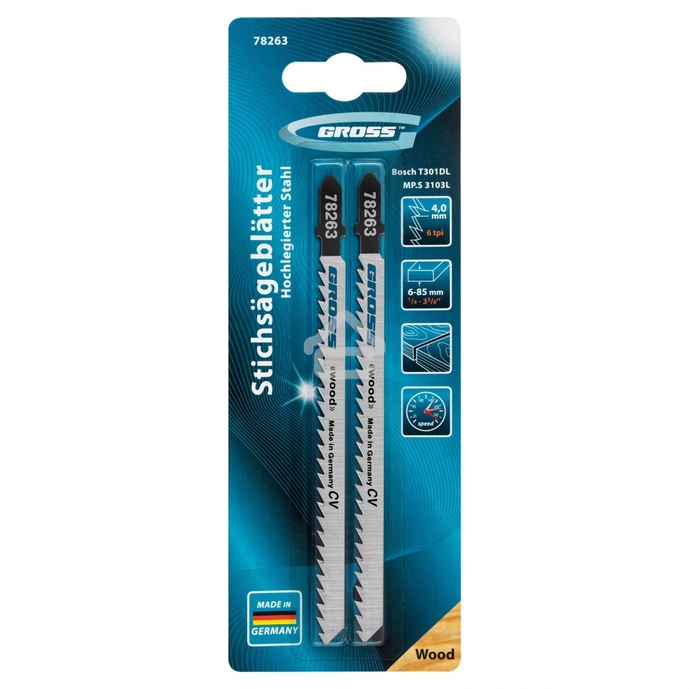 Полотна для электролобзика по дереву Gross 2 шт. (3103L - T301DL)