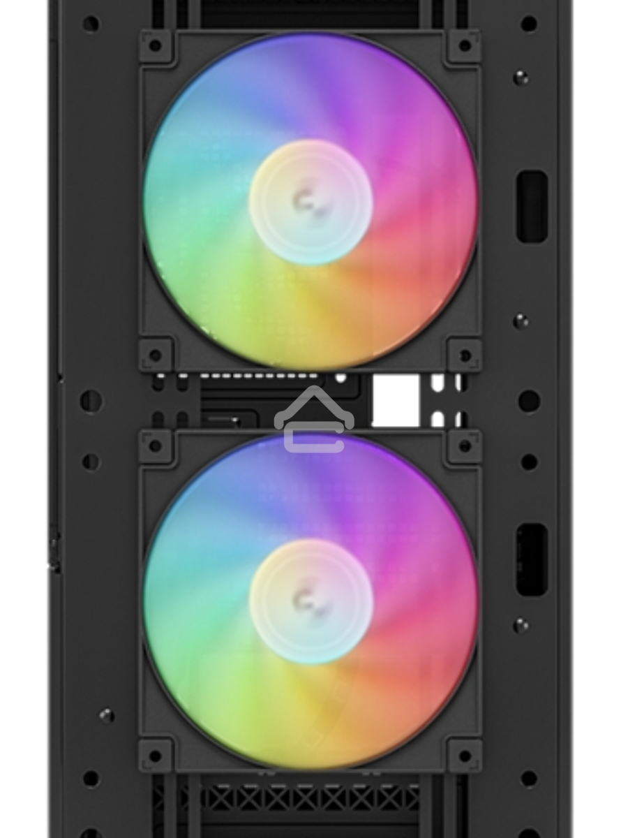 Компьютерный корпус Deepcool CH360 без БП, боковое окно (закаленное стекло), 2x140мм ARGB LED вентилятор спереди и 1x120мм ARGB LED вентилятор сзади, черный, mATX