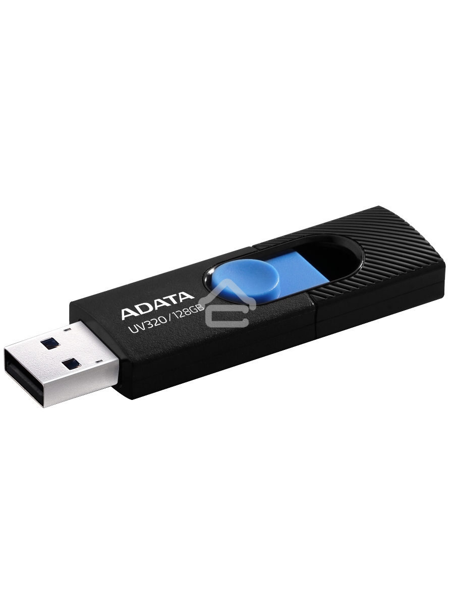 Флеш диск 128GB A-DATA UV320, USB 3.2, черный/голубой