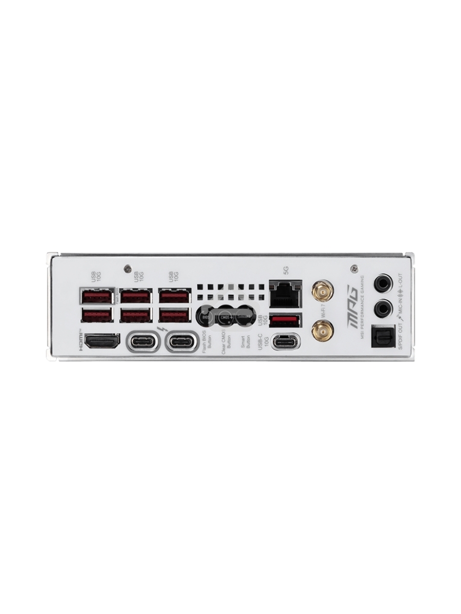 Материнская плата MSI MPG Z890I EDGE TI WIFI, LGA 1851, Intel Z890, 2xDDR5, 2xSATA, 4xM.2, 1xPCIe 5.0 x16, 1xHDMI, 2xThunderbolt 4, 1xUSB-C, 1x 5Gb LAN, 7xUSB-A 10Gbps, 2xUSB-A 5Gbps, 1xUSB-C 20Gbps, 7.1, 2x3.5 мм, TOSLINK, Mini-ITX