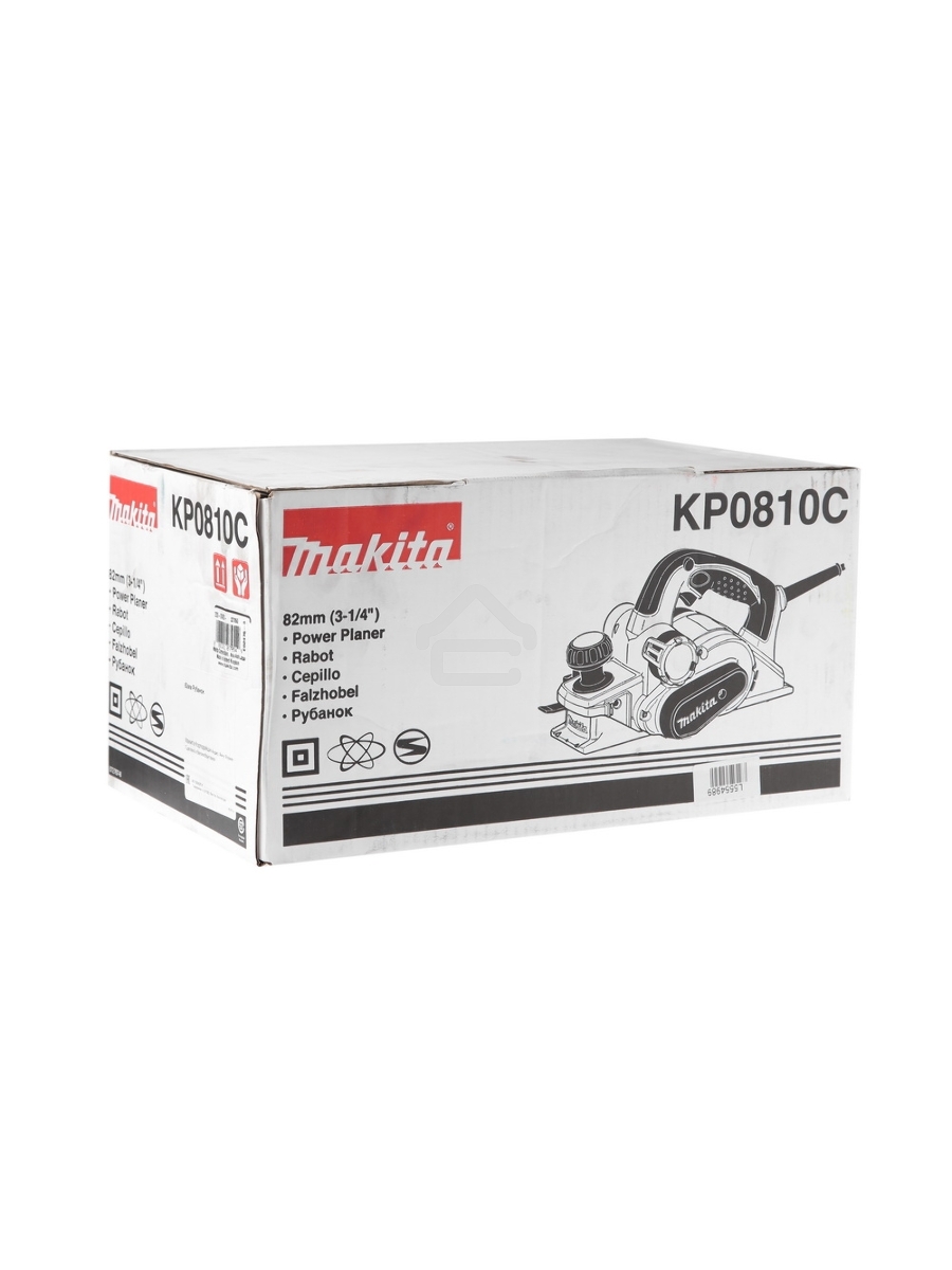 Рубанок Makita KP0810C Рубанок,{1050Вт,12000об\м,ширина-82мм,глуб-4мм,3.2кг,кор,парал упор}