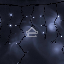 Гирлянда Neon-night Айсикл (бахрома) светодиодный, 5,6 х 0,9 м, с эффектом мерцания,черный провод 