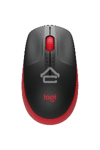Мышь беспроводная Logitech M190 черный/красный, 1000 dpi, радиоканал, USB, кнопки - 3