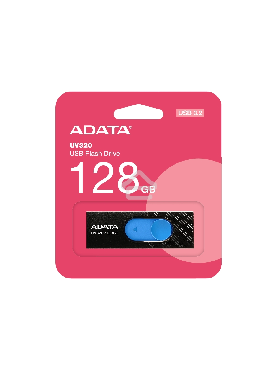 Флеш диск 128GB A-DATA UV320, USB 3.2, черный/голубой