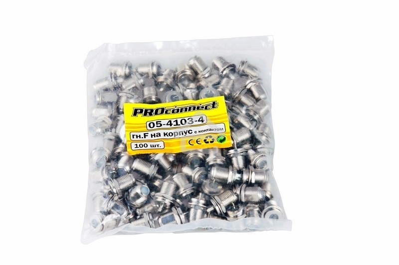 Разъем гнездо F на корпус с контактом PROconnect